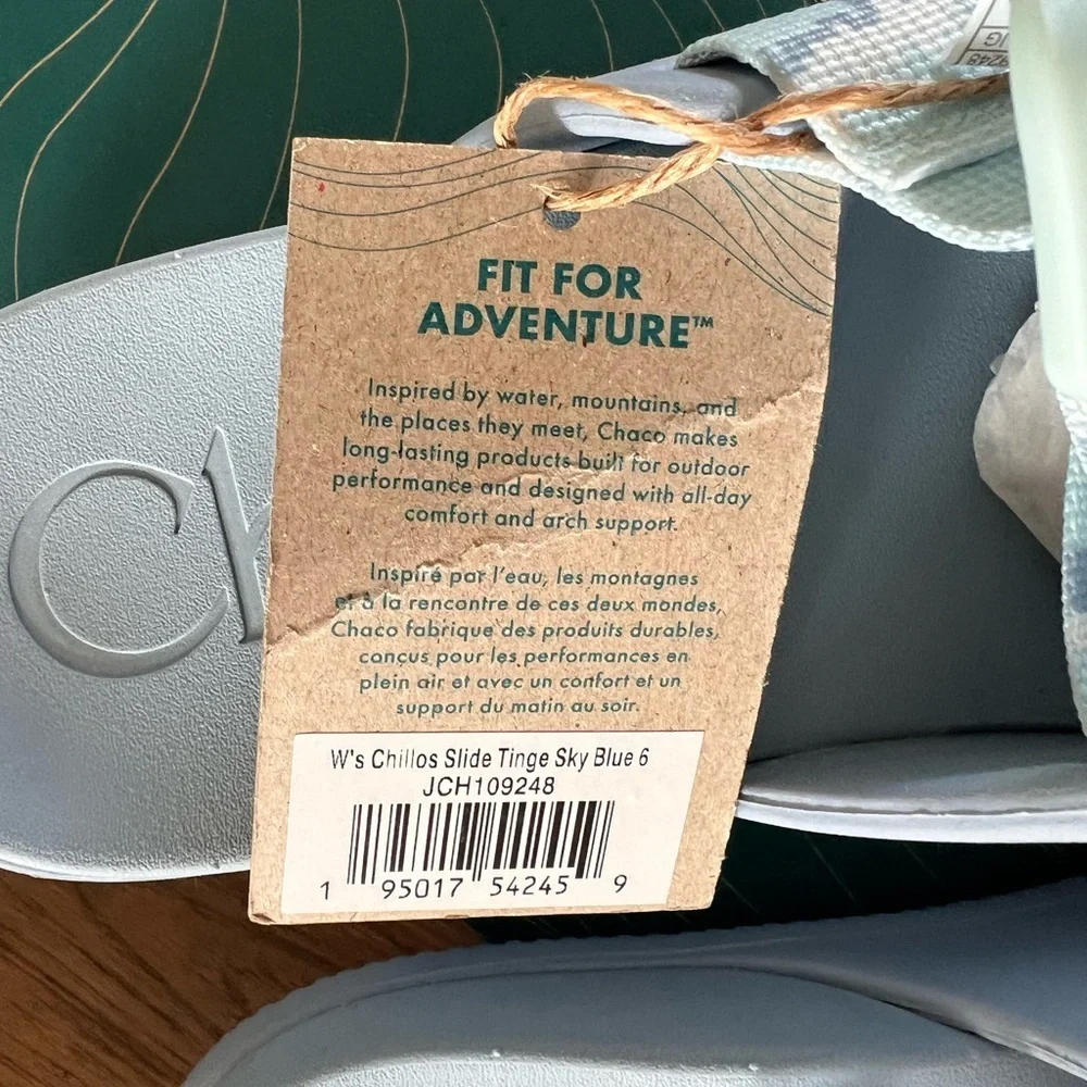 New Chaco Women’s Chillos Slide Sandal Tinge Sky Blue  Size 6